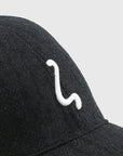 Squigg-"L" Cap - Dark Herringbone Wool/Cashmere