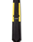 Black & Yellow Block Silk Tie Back