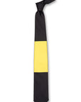 Black & Yellow Block Silk Tie Front