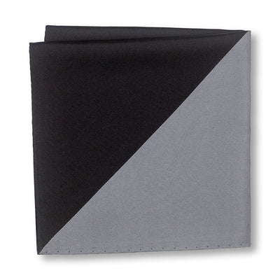 Black and Gray Triangles Pocket Square Folded