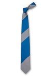Blue & Gray Striped Silk Tie Front