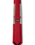 Red & Gray Block Silk Tie Back