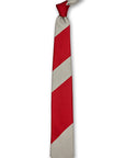 Red & Gray Striped Silk Tie Front
