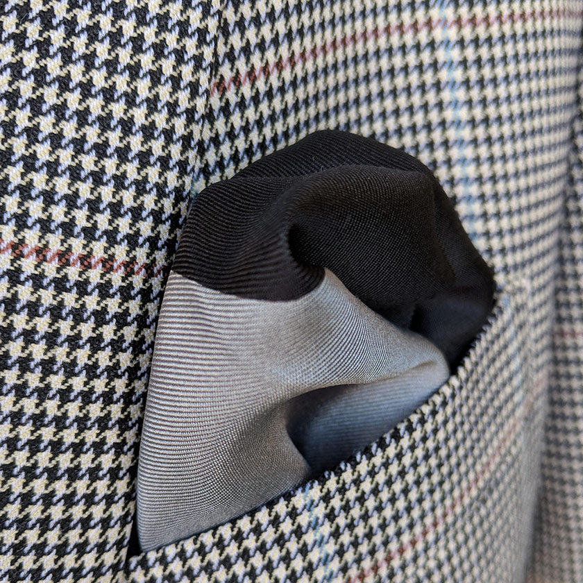 Black and Gray Pocket Square Lesovs