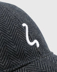 Squigg-"L" Cap - Light Herringbone Wool