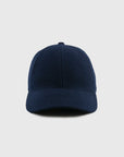 Navy blue baseball cap on a light gray background