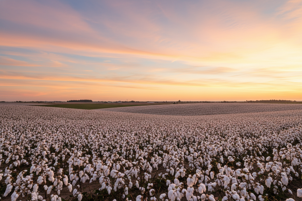 lets use cotton fields with a beautiful sky