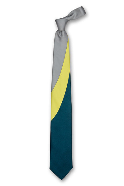 Acid Yellow Swoop Silk Tie Front
