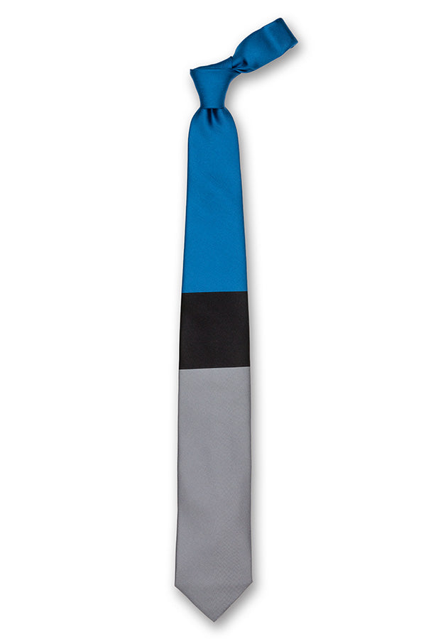 Black Block Silk Tie Front