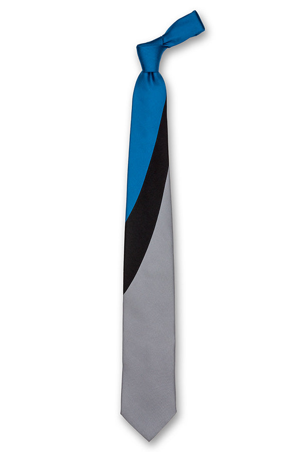 Black Swoop Silk Tie Front