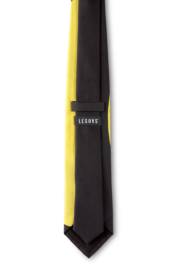 Black & Yellow Eclipse Silk Tie Back