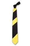 Black & Yellow Striped Silk Tie Front