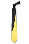 Black & Yellow Swoop Silk Tie Front