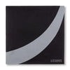 Black and Gray Swoop Pocket Square Unfolded