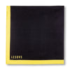Black and Yellow Edges Pocket Square Unfolded