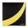 Black and Yellow Swoop Pocket Square Unfolded