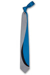 Blue Curves Silk Tie Front