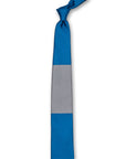 Blue & Gray Block Silk Tie Front
