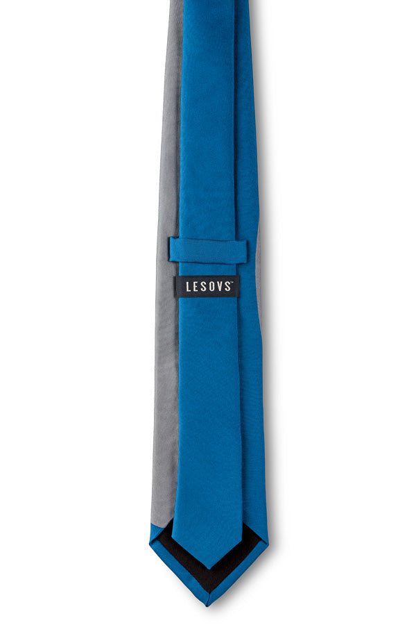 Blue & Gray Eclipse Silk Tie Back