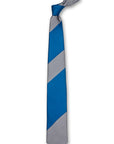 Blue & Gray Striped Silk Tie Front