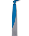 Blue & Gray Swoop Silk Tie Front