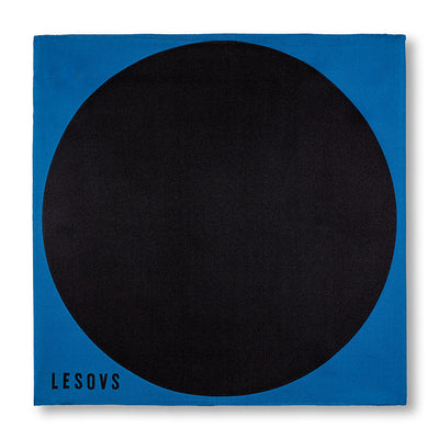 Blue and Black Sphere Pocket Square Front