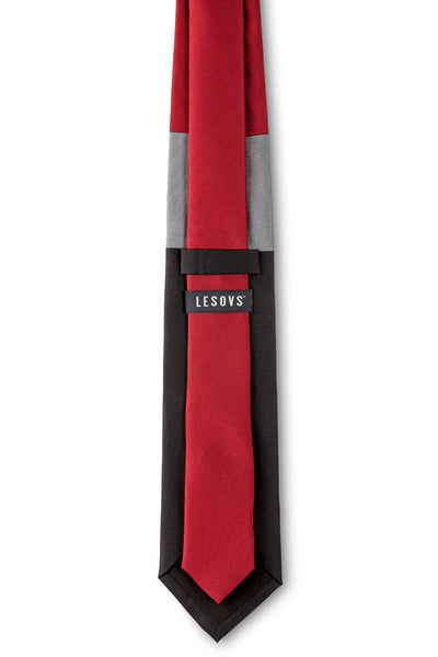 Block Tie in Red, Black, & Gray