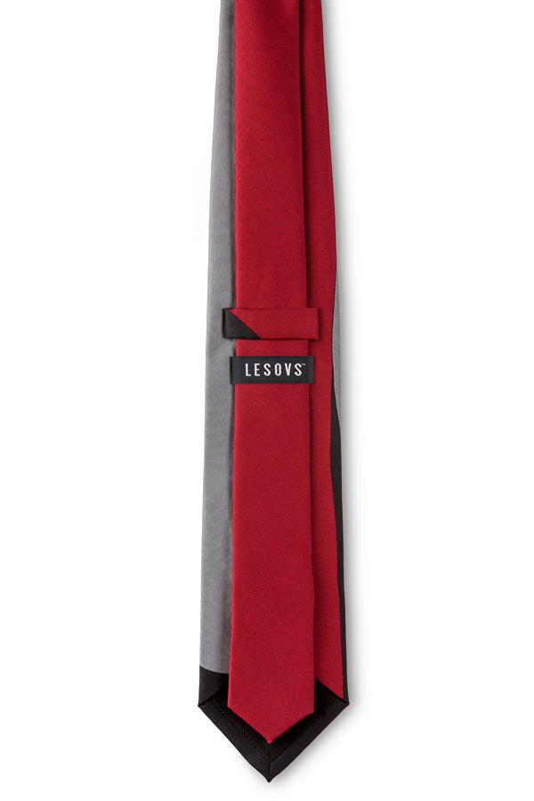 Red Gray & Black Eclipse Silk Tie Back