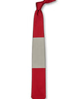 Red & Gray Block Silk Tie Front