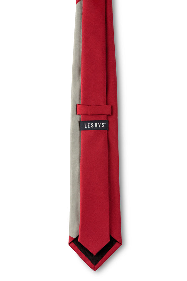 Red & Gray Eclipse Silk Tie Back