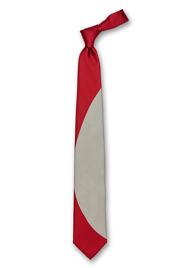 Red & Gray Eclipse Silk Tie Front