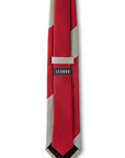 Red & Gray Striped Silk Tie Back
