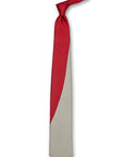 Red & Gray Swoop Silk Tie Front