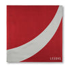 Red and Gray Swoop Pocket Square Unfolded