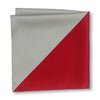Red and Gray Triangles Pocket Square Folded